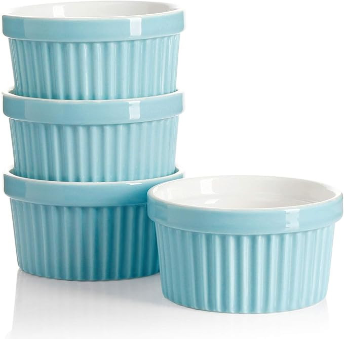 Sweese 501.402 Porcelain Souffle Dishes, Ramekins for Baking - 8 Ounce for Souffle, Creme Brulee ... | Amazon (US)