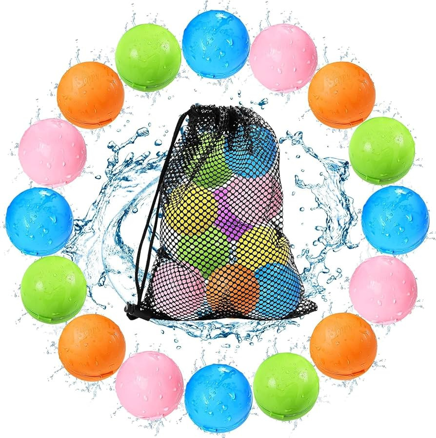 SOPPYCID 16Pcs Reusable Water Bomb Balloons, Pool Beach Toys for Kids ages 3-12, Summer Toy Water... | Amazon (US)