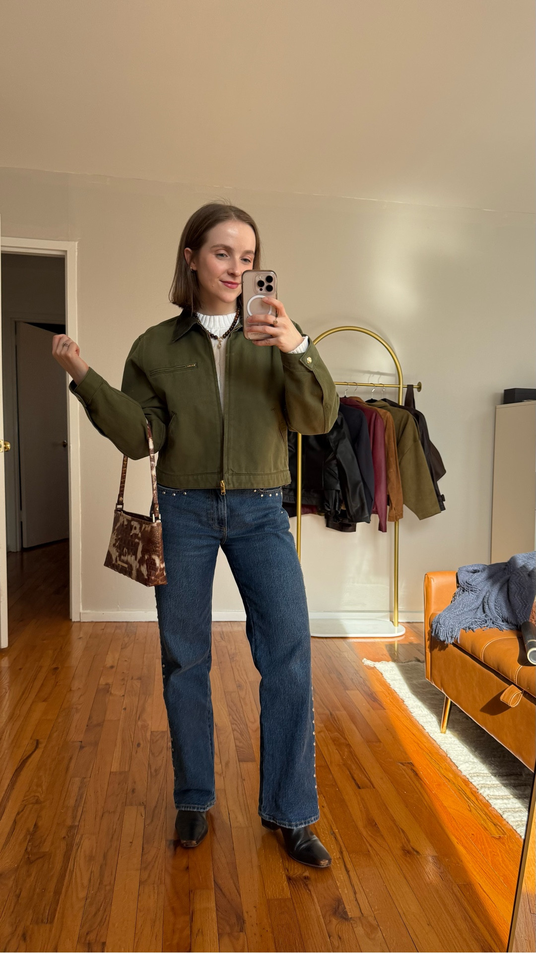 The most gorgeous barn jacket! 100% cotton and thin enough to wear inside. Next level quality wearing small Aritzia
24 short low rise baggy jeans 
10k step tested leather boots


#LTKootd #LTKPetite #LTKSaleAlert