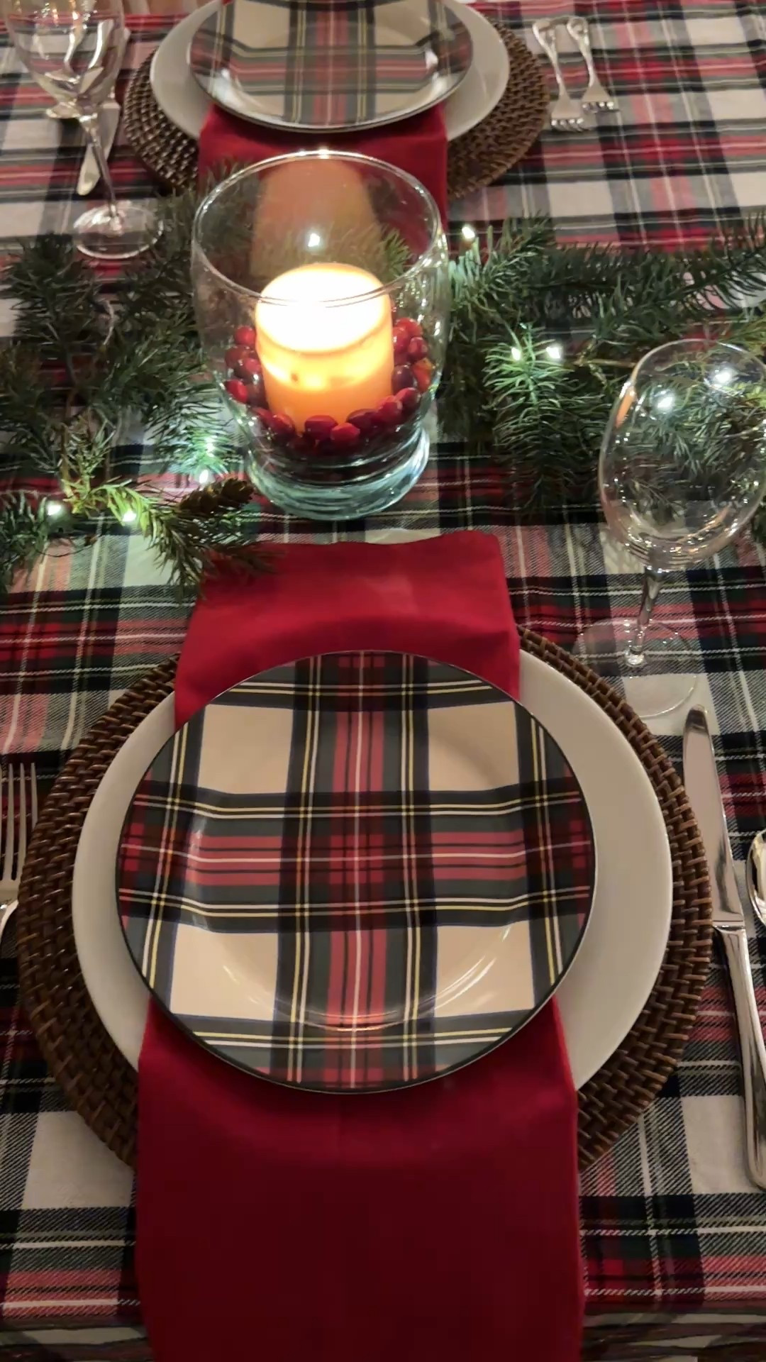 Plaid tablecloth and dishes for a Ralph Lauren Christmas vibe.  Set your table for a cozy Christmas dinner!  

#LTKSeasonal #LTKHome #LTKHoliday