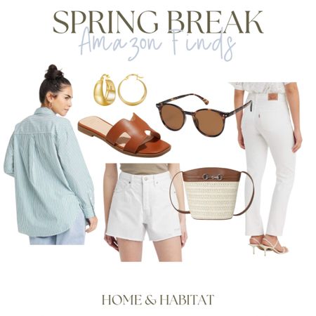 Love these spring break finds that will take you right into summer too! THE BEST button down comes in several colors, my favorite white denim, and simple accessories for a pulled together daily uniform  

#LTKSeasonal #LTKstyletip #LTKfindsunder50