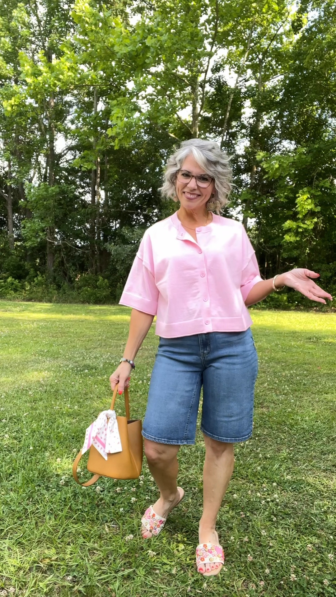This outfit is giving me all the cute casual feels, denim Bermuda shorts paired with the prettiest pink cap sleeve cardigan sweater, sandals, and a bucket bag with a scarf tied on for that extra cute detail! It is so easy to put together and the perfect mix of comfortable and put together for any summer day.

#amazonfashion #amazonfinds #amazonstyle #founditonamazon #summerstyle #summeroutfit #summerfashion #summerinspo #summervibes #summerlook #summerwear #springfashion #springoutfit #springstyle #casualoutfit #casualstyle #casualfashion #casualwear #casualchic #casualootd #weekendoutfit #weekendstyle #weekendvibes #comfyoutfit #comfystyle #effortlessstyle #effortlessfashion #ootd #ootdfashion #outfitoftheday #outfitinspo #outfitideas #realoutfitgram #todaysoutfit #getreadywithme #affordablefashion #affordablestyle #budgetfashion #womensfashion #womensstyle #petitestyle #petitefashion #petiteoutfit #petitewomen #petitegirl #petites #momstyle #momfashion #momootd #momlife #teacherstyle #teacherfashion #grandmastyle #grandmafashion #over40style #over40fashion #over40andfabulous #fashionover40 #womenover40 #over50style #over50fashion #fashionover50 #agelessstyle #midlife #midlifestyle #midlifefashion #maturestyle #maturefashion #fashionblogger #fashionista #styleinspo #fashioninspo #instafashion #cuteoutfit #trending #fashion #style #ltkfinds #ltkseasonal #ltkunder50 #ltkpetite #ltkover40 #ltkover50 #ltkfashion #ltkstyle #ltksummer #ltkspring #liketoknowit #shopltk #denimshorts #bermudashorts #jorts #pinkcardigan #capsleeve #croppedcardigan #bucketbag #scarfbag #sandalsoutfit #summercardigan

#LTKOver40 #LTKPetite #LTKootd