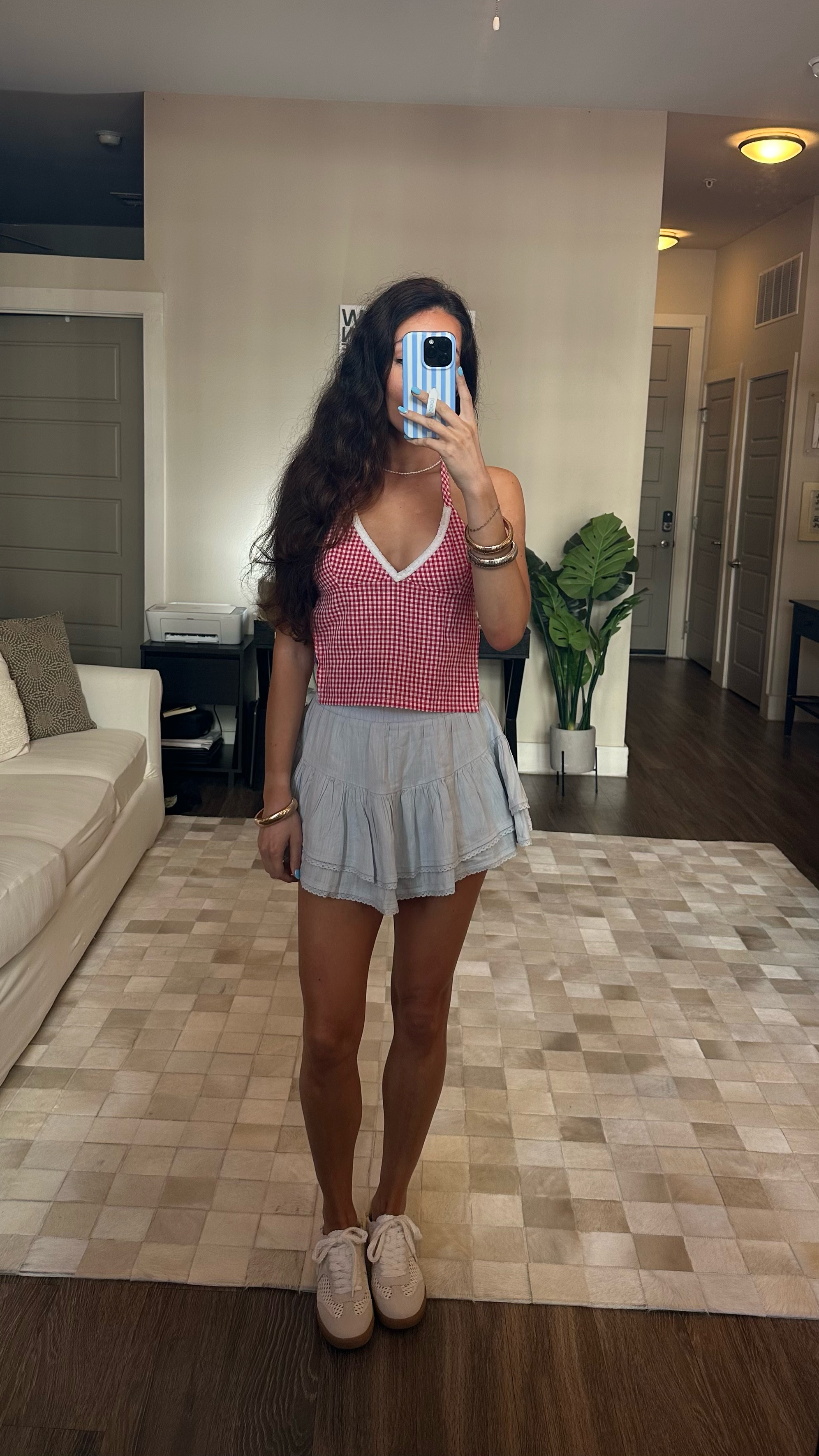 Fourth of July outfit inspo 🇺🇸 
Edikted top TTS
BP. skort TTS on sale
Dolce Vita sneakers 
Loopy case (code carolinelawley)

summer fashion, summer outfit ideas, Nashville

#LTKFindsUnder50 #LTKShoeCrush