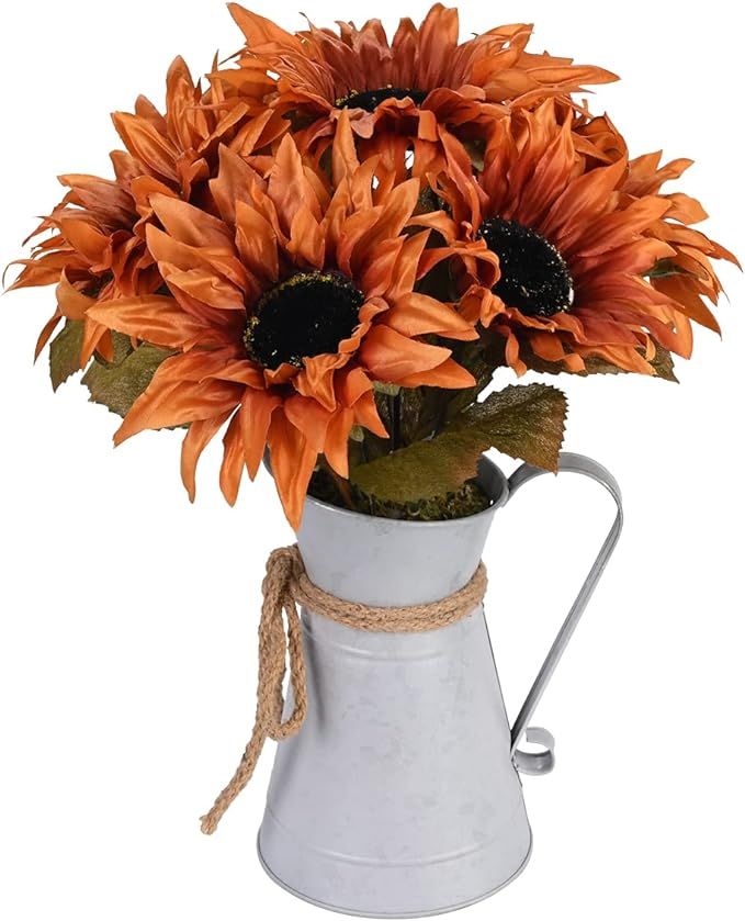 Fall Artificial Sunflower Centerpieces DDHS Fake Sunflower Potted Plants for Home Bathroom Kitche... | Amazon (US)