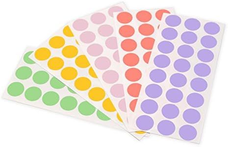 1/2" Dot Labels, Assorted Pastel Soft Colors Kit (5 Colors) | Permanent Adhesive — 1,200 Color-... | Amazon (US)