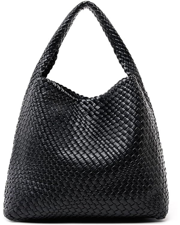 Large Woven Bag Tote Bags for Women Vegan Leather Tote Bag Woven Purse Woven Handbag | Amazon (US)