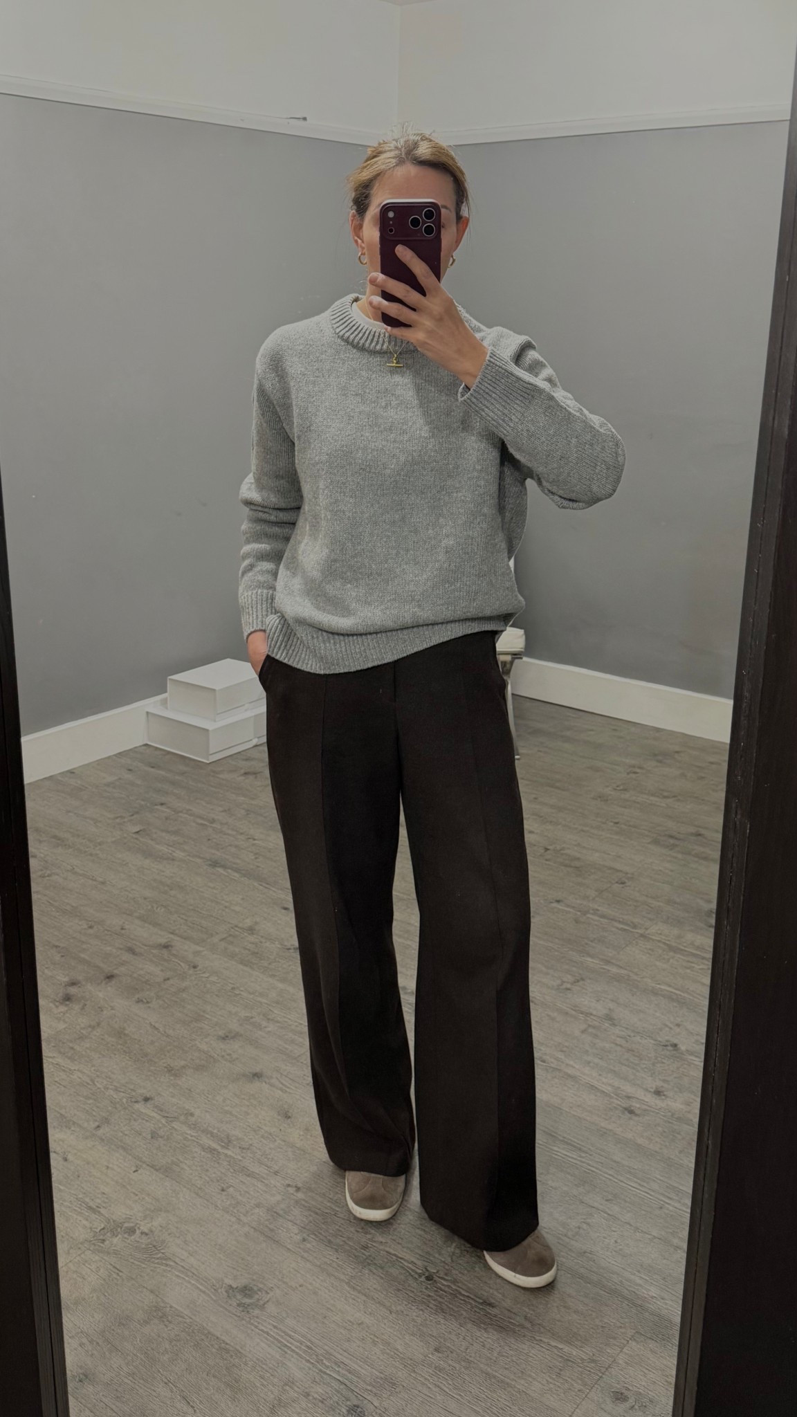Cold day uniform for comfort. I have these brushed trousers in 3 colours because they’re just so comfy and soft. Perfect for working from home and smart enough for the officeto. Wearing my great ROW dupe jumper find which I’m so thrilled with 🩶 I’m wearing medium (long) trousers and a small jumper x

#LTKstyletip #LTKuk #LTKover50style
