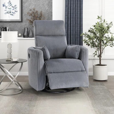 Brinsley 34" Modern & Contemporary Manual Swivel Glider Recliner - Upholstered Recliner with 360-Degree Swivel, Glider & Recliner in One and Comfortab | Wayfair North America