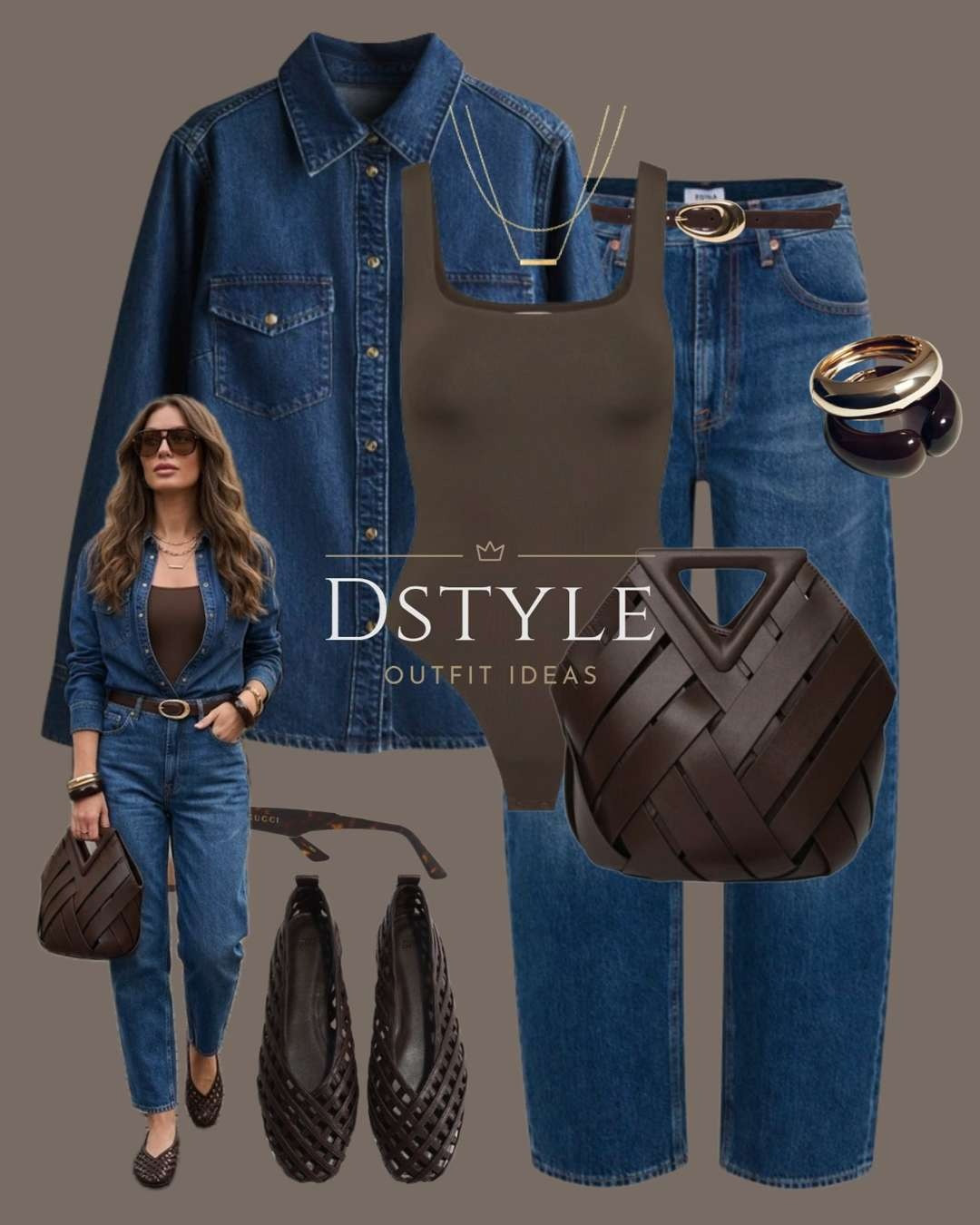 Denim + Chocolate Brown: The Color Combo of the Season 👖🤎
Obsessed with this mix of textures! From the woven ballet flats to the structured tote, every detail makes this double denim look pop. Perfect for a casual lunch or a city stroll. 

 

#LTKootd