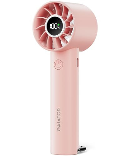 Gaiatop Portable Mini Fan, 3 Speed Handheld Fans with Power Display Flashlight, USB Rechargeable Battery, Lightweight Personal Cooling for Women Men Indoor Outdoor Travel Pink | Amazon (US)