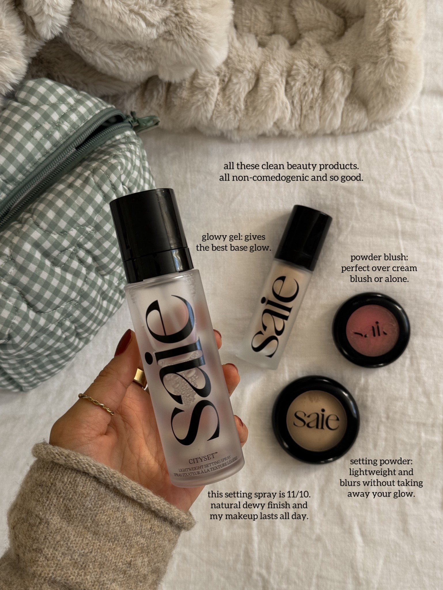 New favorite clean setting spray! Leaves a natural dewy finish and lasts all day.