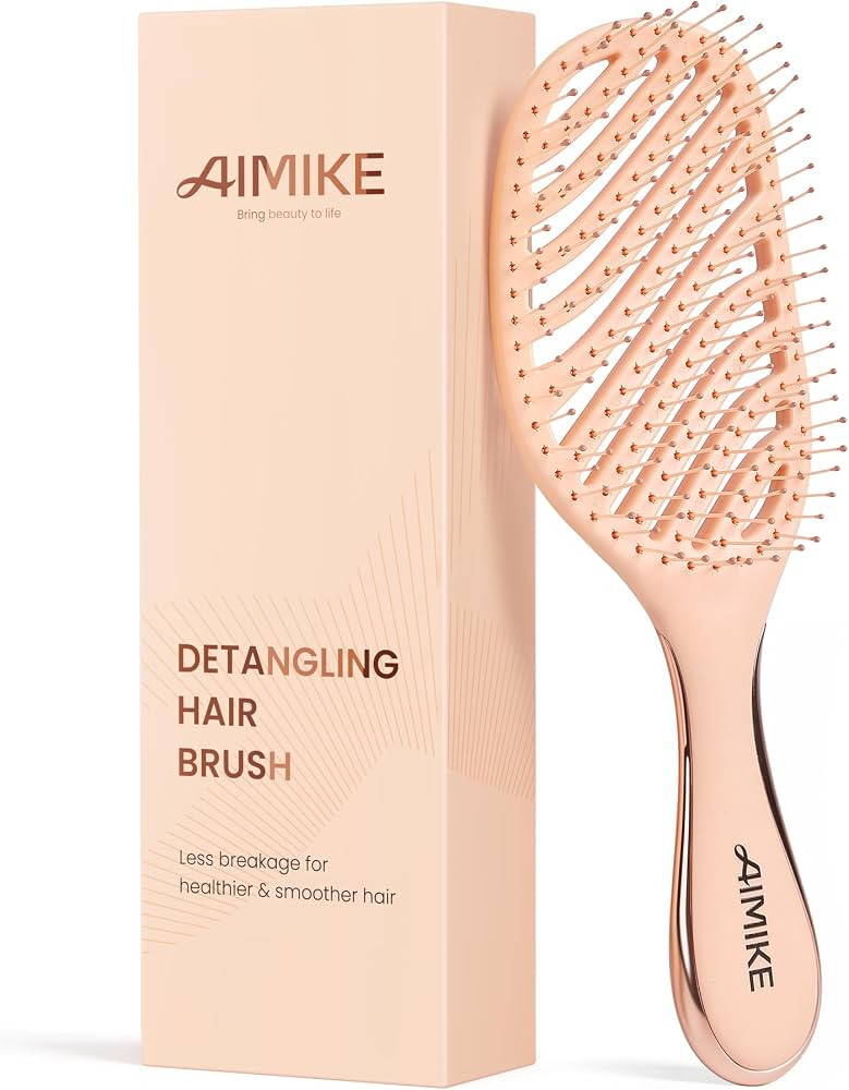 AIMIKE Detangling Brush, Wet Dry Vented Detangler Brush w/Soft Bristles, Pain-Free Detangle Hairb... | Amazon (US)