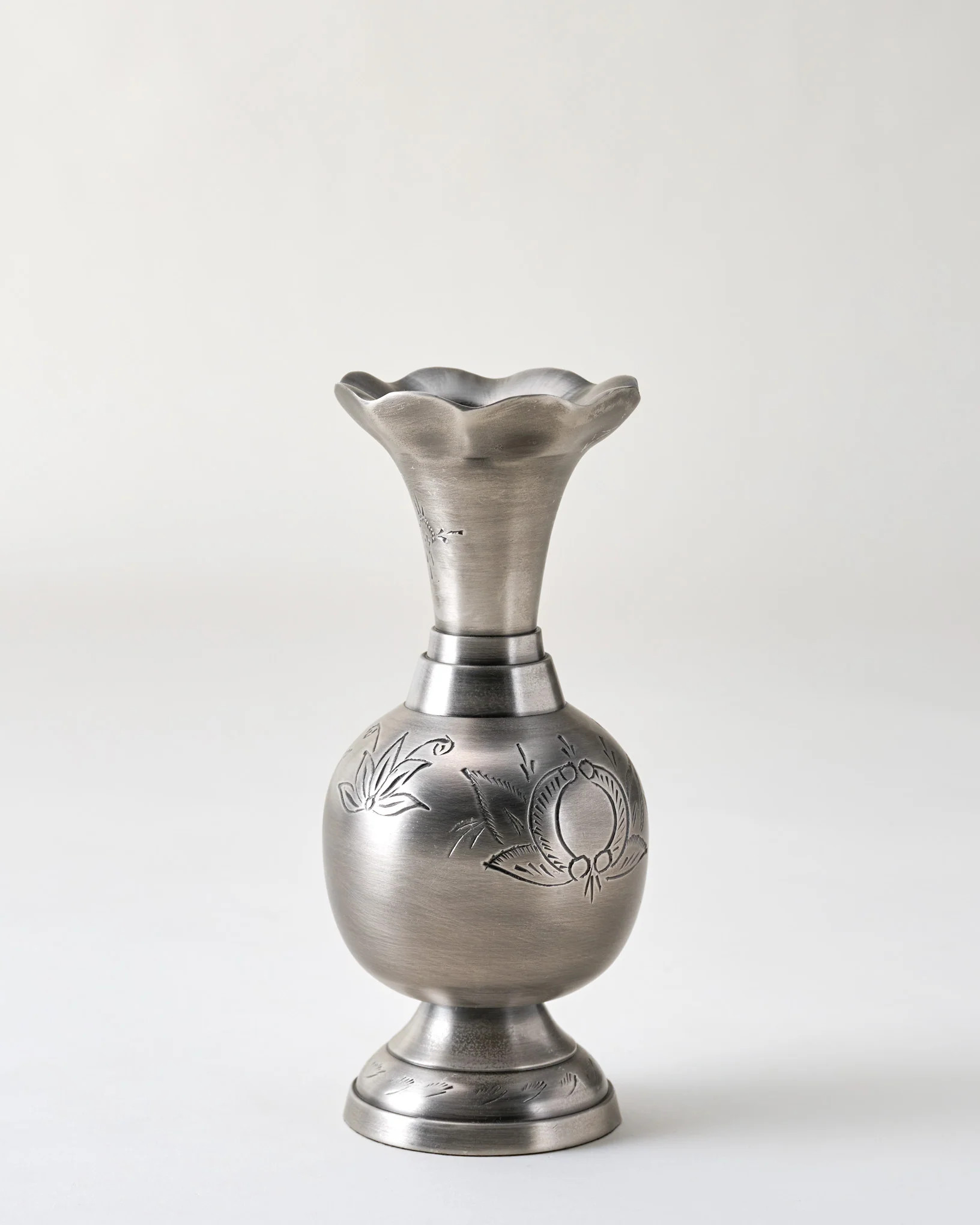 Gwendolyn Pewter Etched Bud Vase | Magnolia