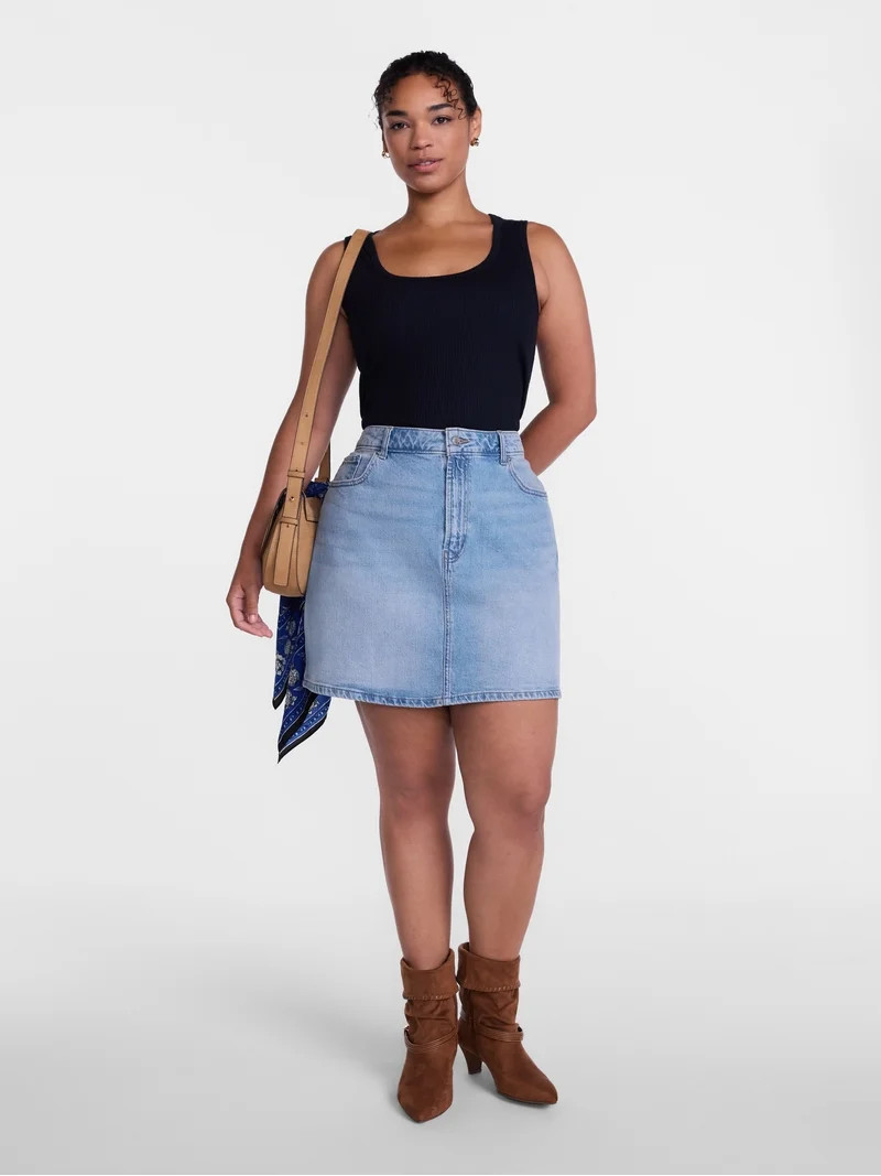Scenario Women's Denim Mini Skirt, Sizes 0-20 | Walmart (US)