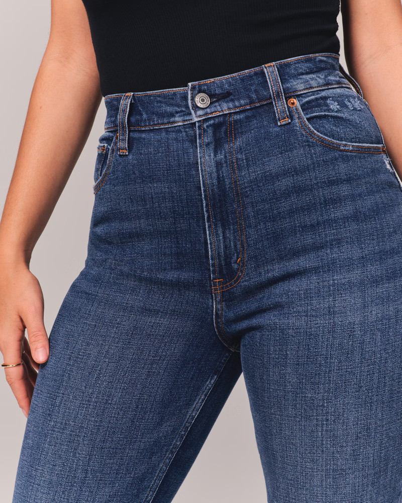 Women's Curve Love Ultra High Rise Ankle Straight Jean | Women's Bottoms | Abercrombie.com | Abercrombie & Fitch (US)
