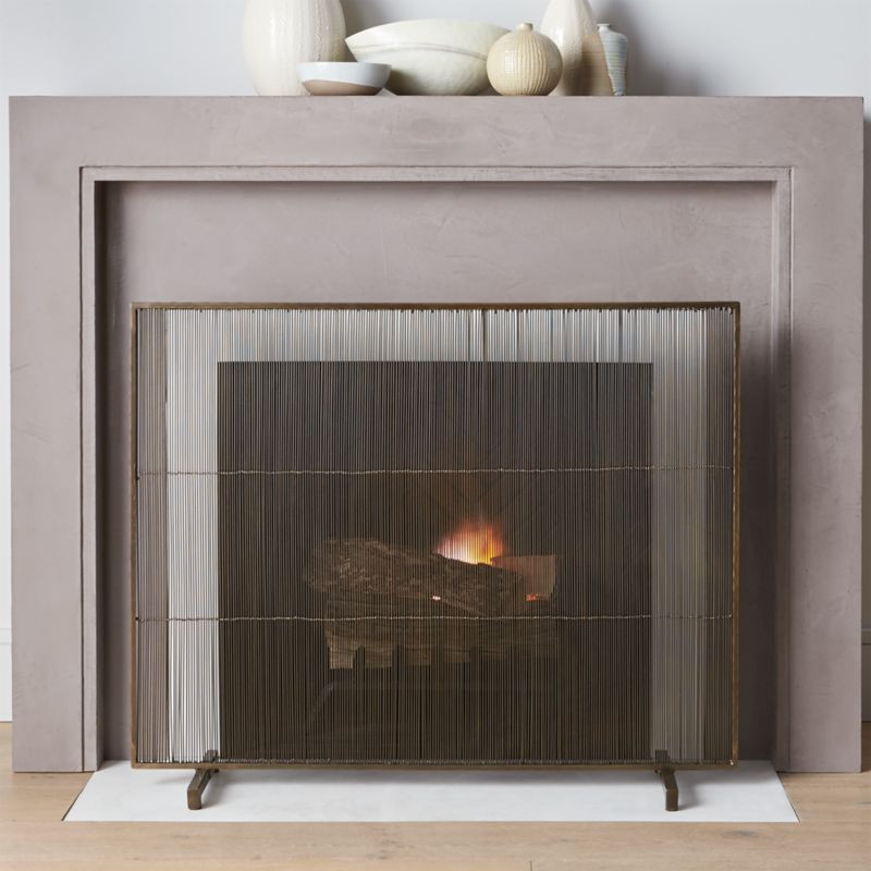 Antiqued Brass Fireplace Screen + Reviews | Crate and Barrel | Crate & Barrel