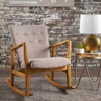 Callum Mid-century Fabric Rocking Chair by Christopher Knight Home - Overstock - 17801777 | Bed Bath & Beyond