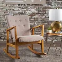 Callum Mid-century Fabric Rocking Chair by Christopher Knight Home - Overstock - 17801777 | Bed Bath & Beyond