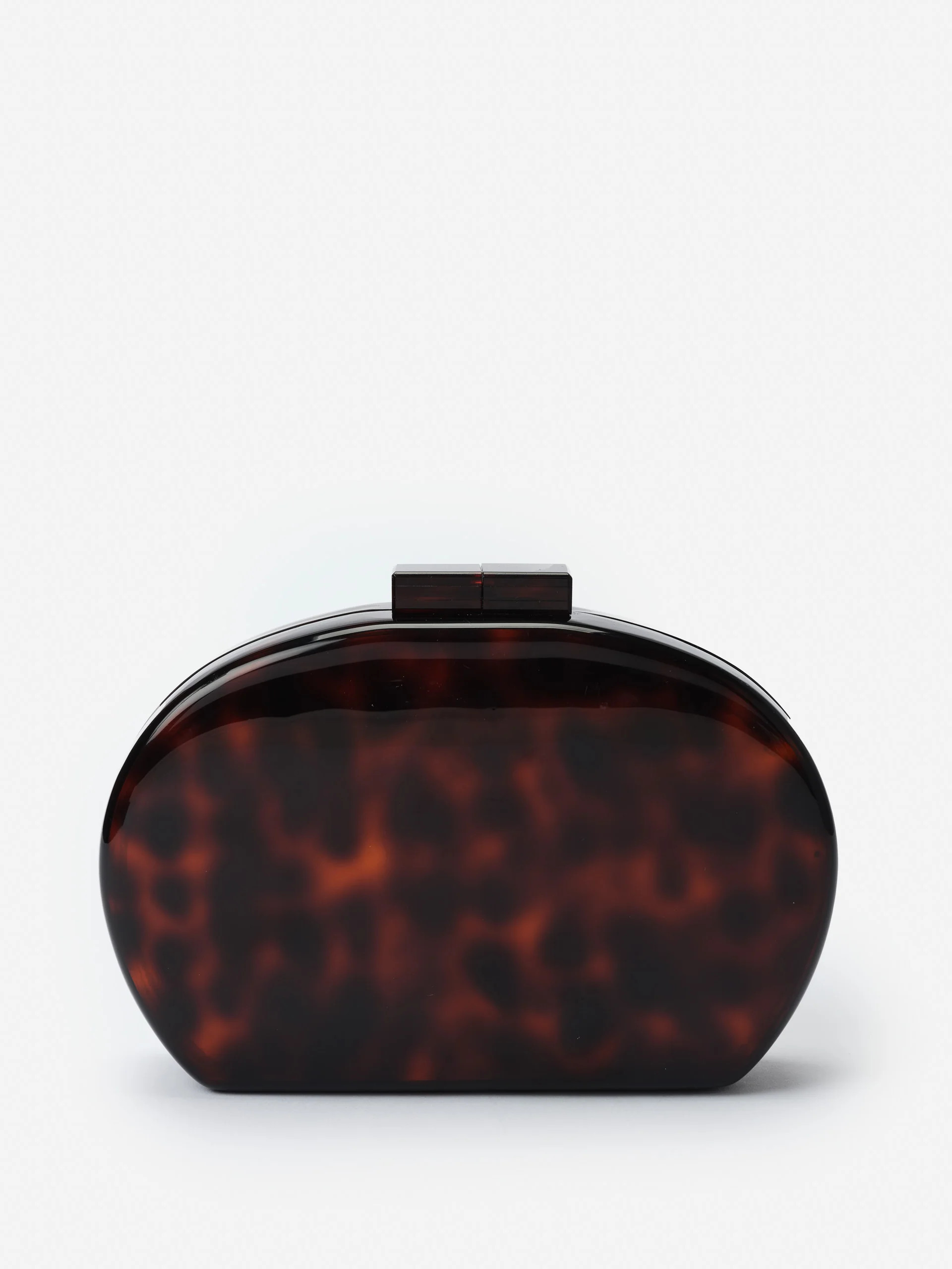 J.McLaughlin Women's Arya Clutch in Tortoise Dark Brown | J.McLaughlin