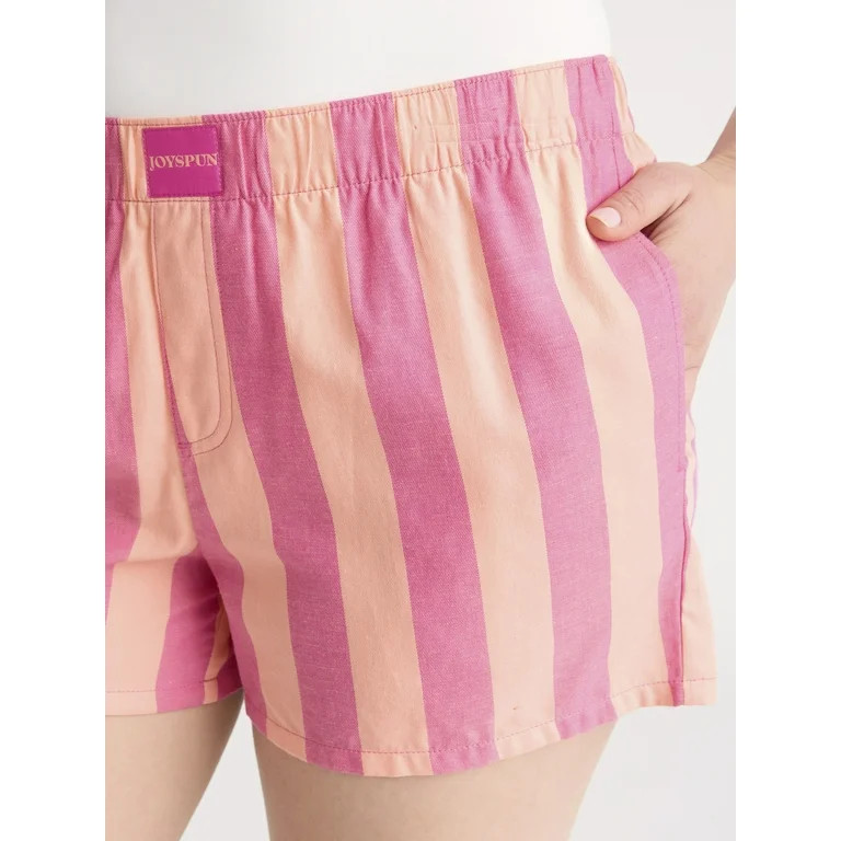 Joyspun Women's Woven Pajama Boxer Shorts, 3'' Inseam, Sizes XS-3X | Walmart (US)