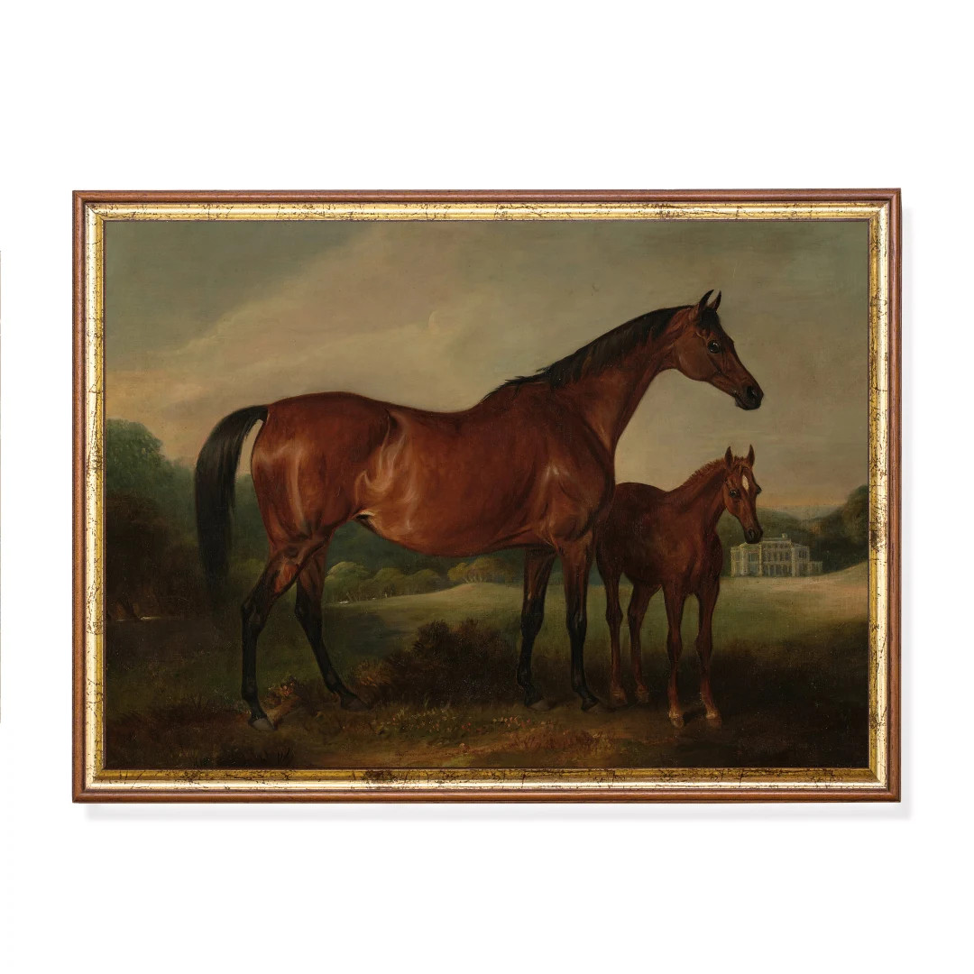 Mailed Print Vintage Horse Painting Antique Equestrian Print Farmhouse Decor Oil Painting Moody F... | Etsy (US)