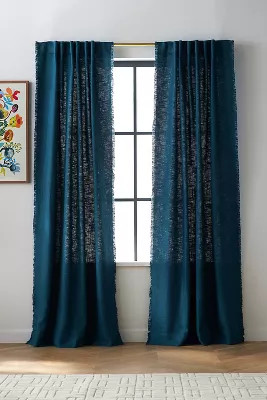 Luxe Linen Blend Woven Curtain | Anthropologie (US)