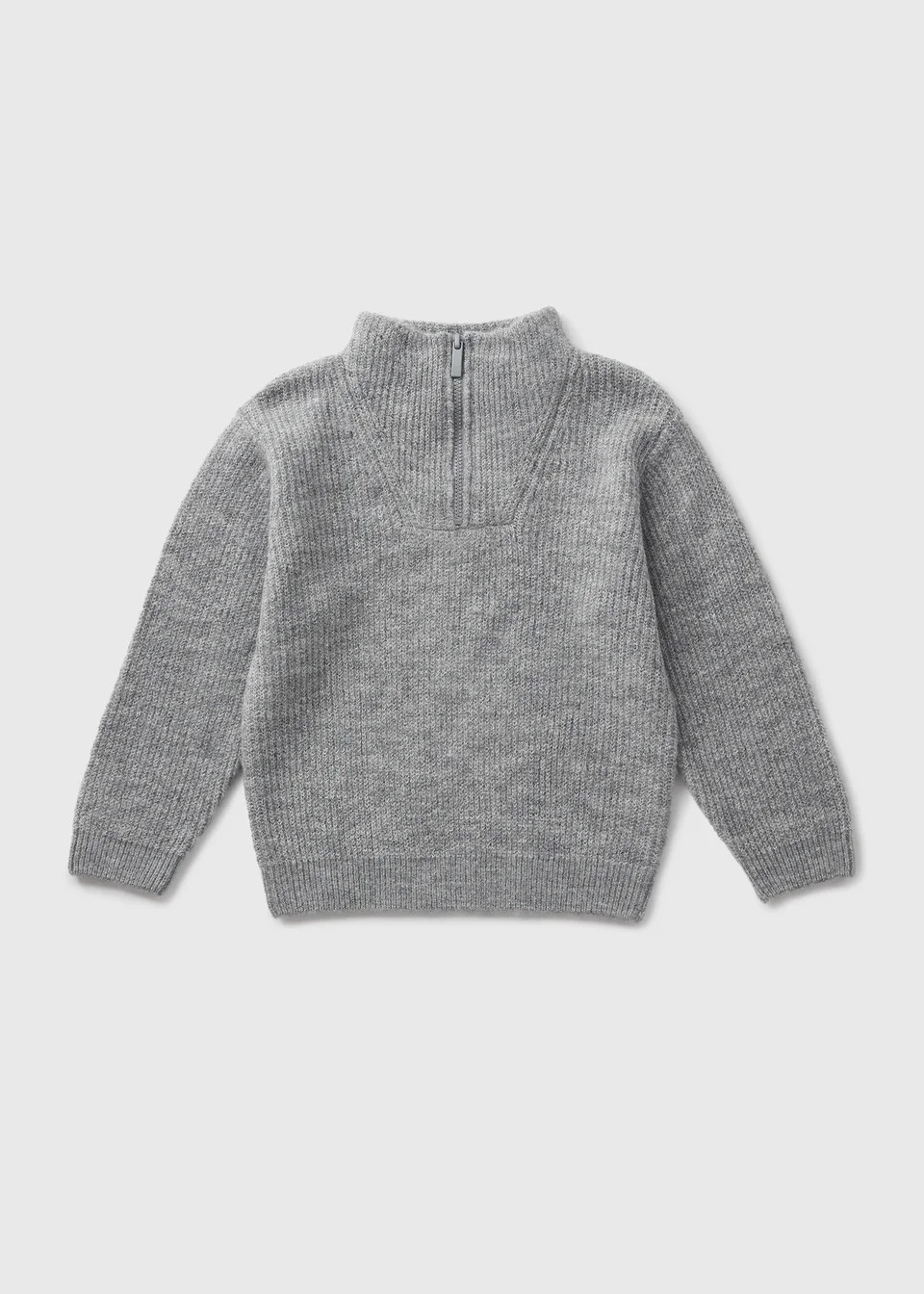 Boys Grey Ribbed 1/4 Zip Jumper (1-7yrs) | Matalan (UK)