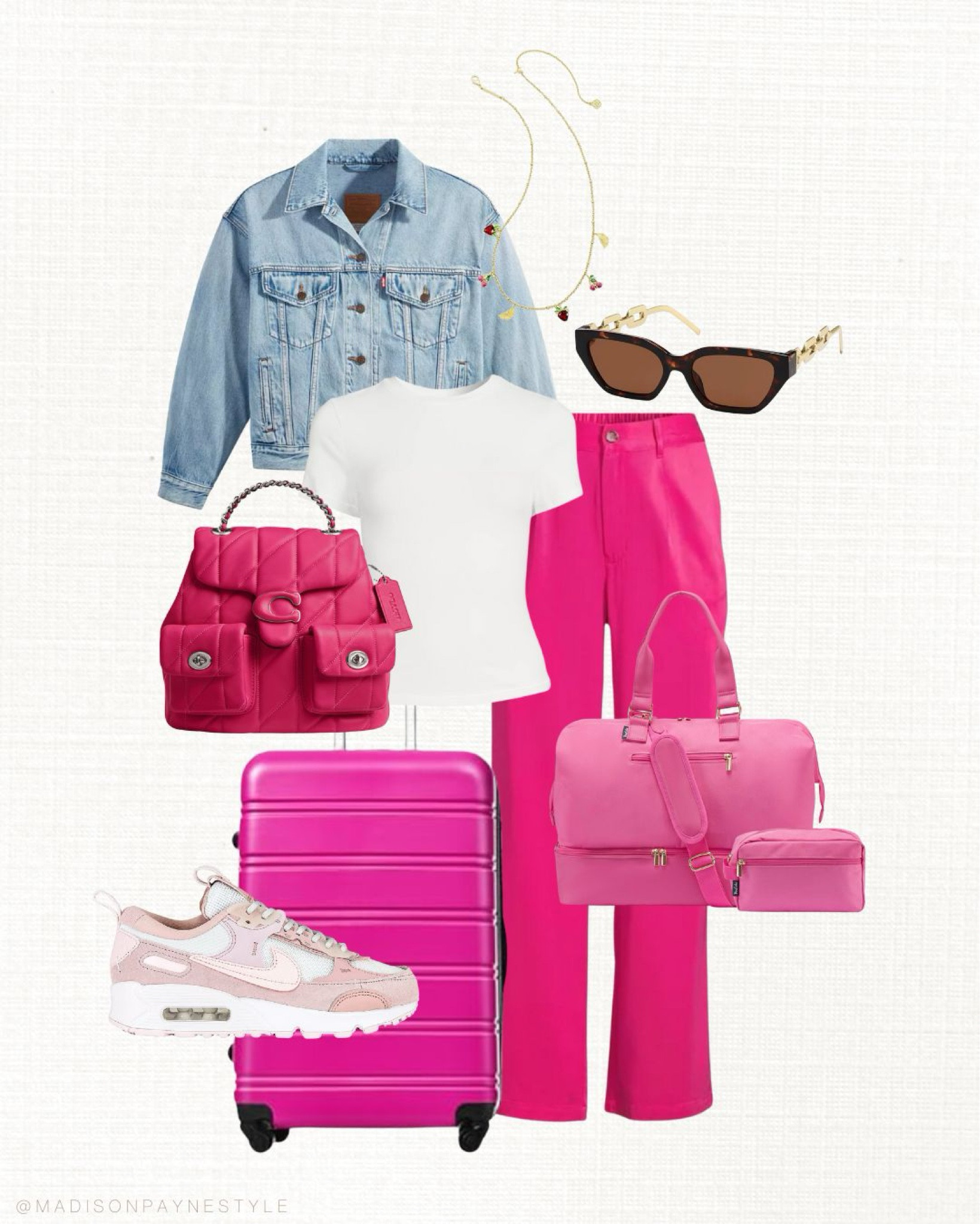 Barbie💕summer☀️ with a hot pink travel day🩷outfit 👛 pink trousers are from Walmart in size small, I also have them in black 🖤and are a 10/10!

Travel outfit, airport outfit, Walmart outfit, Walmart fashion, Coach, coach backpack, coach tabby, beis, beis luggage, coach handbag, Madison Payne

#LTKTravel #LTKStyleTip #LTKxWalmart
