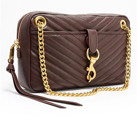 Rebecca Minkoff Edie Zip Leather Shoulder Bag - QVC.com | QVC