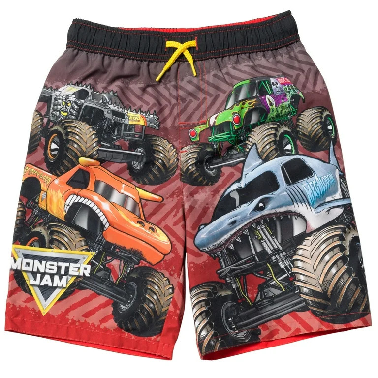 Monster Jam El Toro Loco Grave Digger Megalodon Maximum Destruction Toddler Boys Swim Trunks Mult... | Walmart (US)