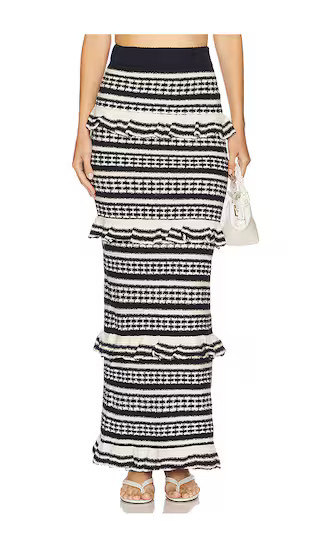 Kaely Maxi Skirt in Navy & Ivory | Revolve Clothing (Global)