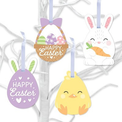 Big Dot of Happiness Spring Easter Bunny - Happy Easter Decorations - Tree Ornaments - Set of 12 | Target
