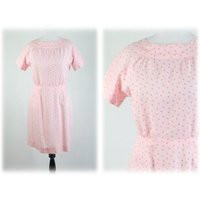Vintage 1960S Dress Pink Polka Dot Cotton Shift | Etsy (US)