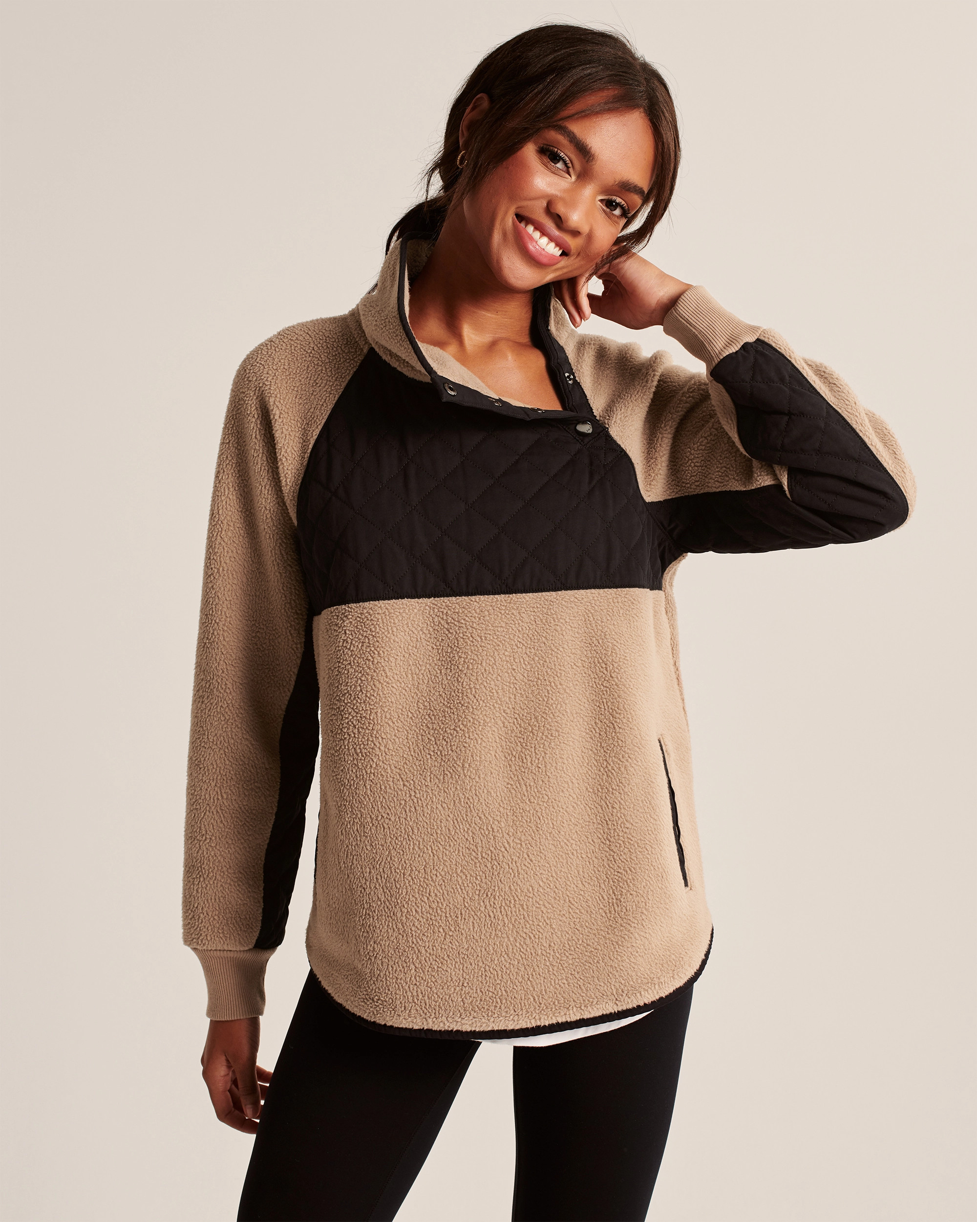 Asymmetrical Snap-Up Fleece | Abercrombie & Fitch (US)