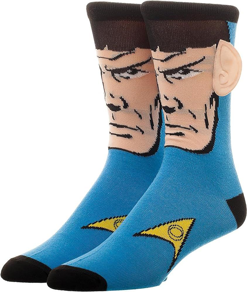 Amazon.com: Star Trek Spock with Ears Crew Socks, Blue, Sock Size 10-13, Shoe Size 6-12 : Clothin... | Amazon (US)