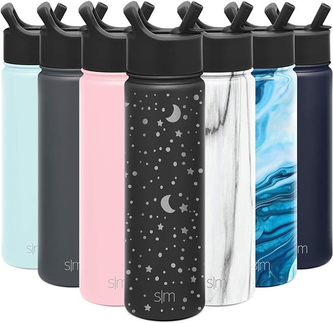 Simple Modern Water Bottle with Straw Lid Vacuum Insulated Stainless Steel Metal Thermos Bottles ... | Amazon (US)