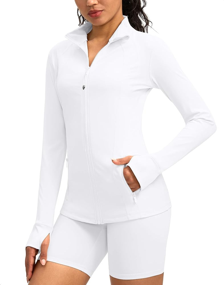 G Gradual Women's Zip Up Workout Jackets with Pockets Slim Fit Cottony Soft Jacket for Running At... | Amazon (US)