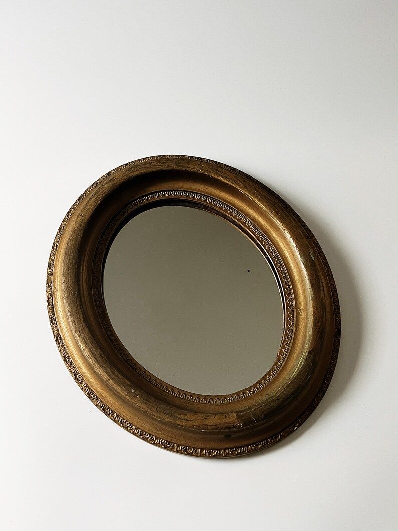 Vintage Oval Gold Framed Mirror | Etsy | Etsy (US)