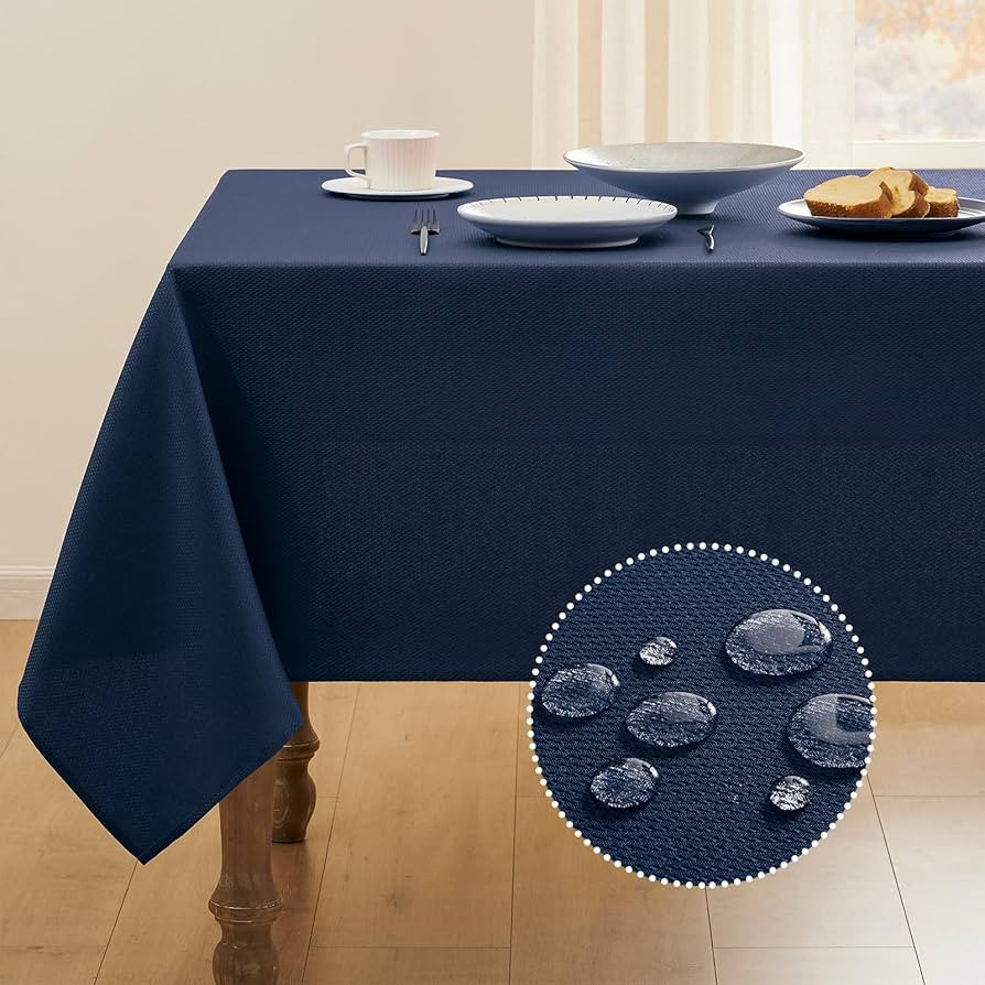 Textured Tablecloth Rectangle Waterproof Table Cloth, Washable Table Cover Wrinkle Free Fabric Ta... | Amazon (US)