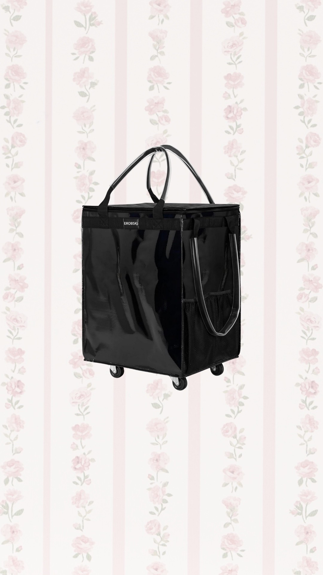 HUGE rolling bag for shopping, dance mom, sports mom. Holds A LOT and folds flat. 