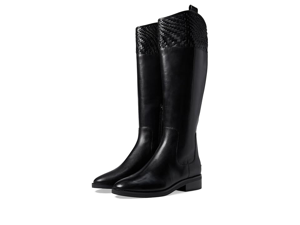 Cole Haan Hampshire Riding Boot Women's Boots Black Leather/Black Suede : 9 B - Medium | Zappos