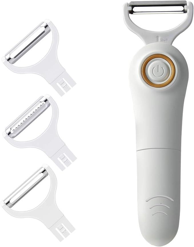 Electric Fruit Vegetable Peeler, Handheld Potato Peeler Pro Set, Kitchen Peeler Slicer with 3 Int... | Amazon (US)