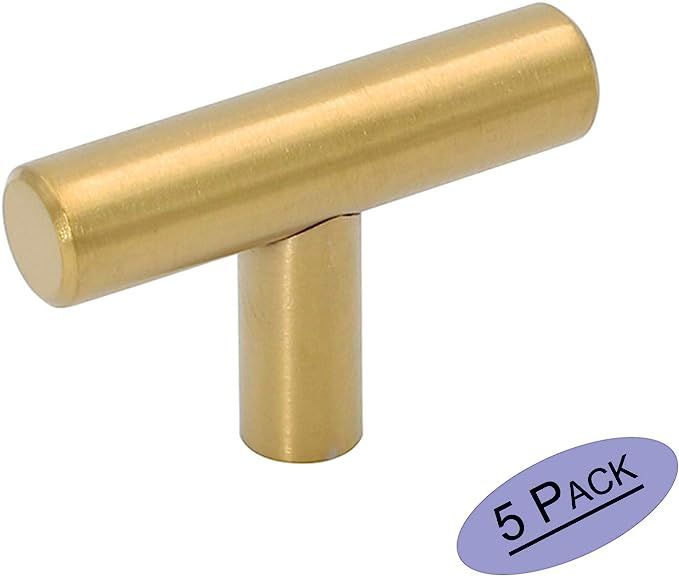5Pack Single Hole Gold Cabinet Knobs and Pulls Door Cupboards Drawers Bedroom Furniture Handles 2... | Amazon (US)