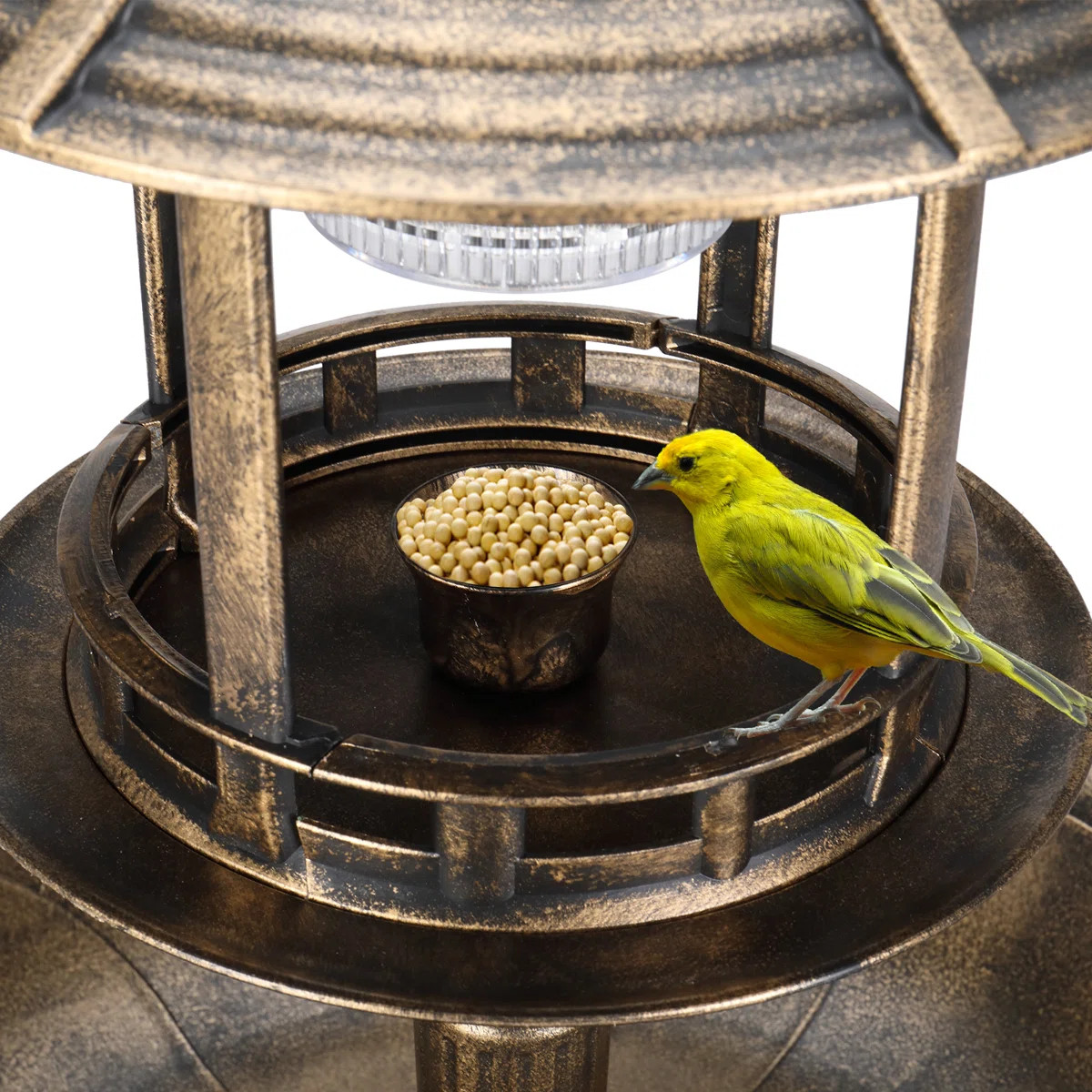 Hiles Polypropylene Birdbath with Solar Light | Wayfair North America