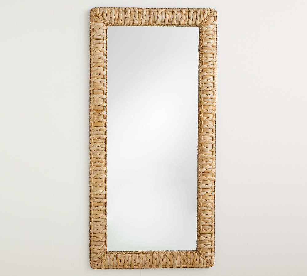 Mallorca Woven Mirror, 35&amp;quot;x72&amp;quot; , Floor Mirror | Pottery Barn (US)