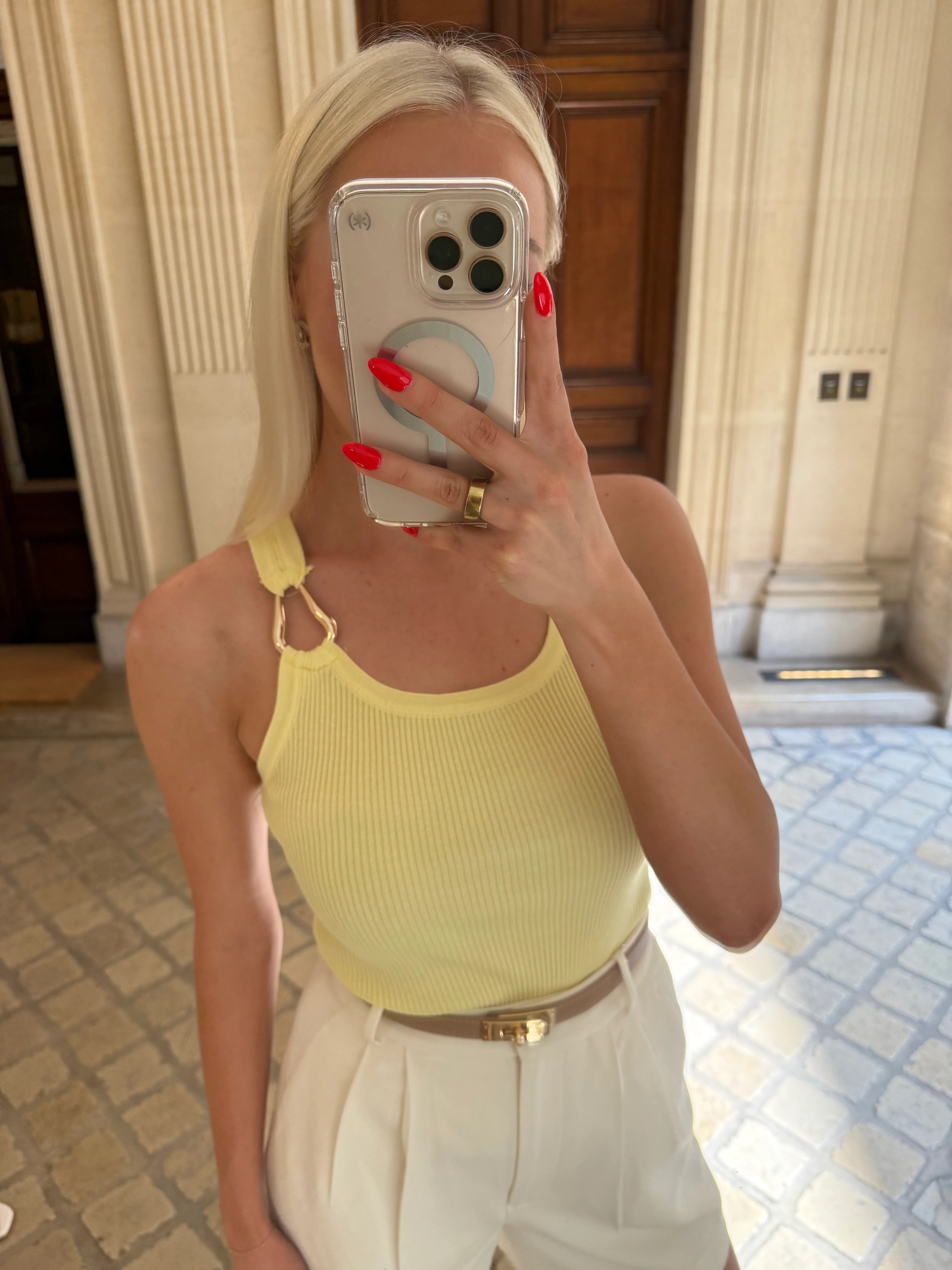 NEW!! Spritz Tank Top in Yellow | Glitzy Bella