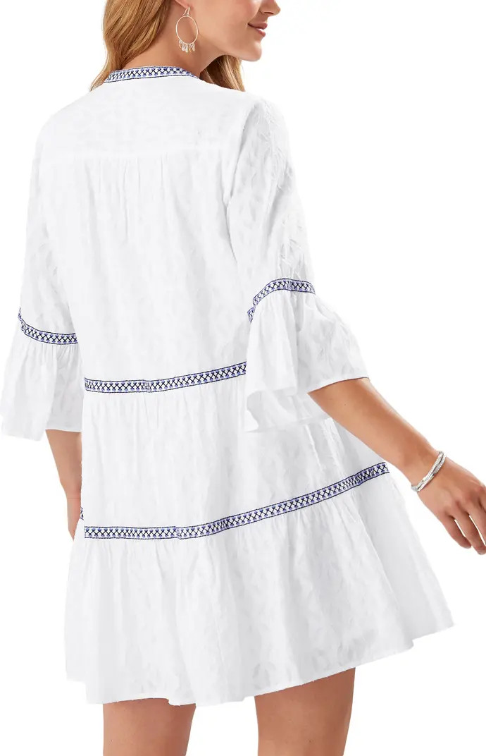 Embroidered Tiered Cotton Cover-Up Dress | Nordstrom