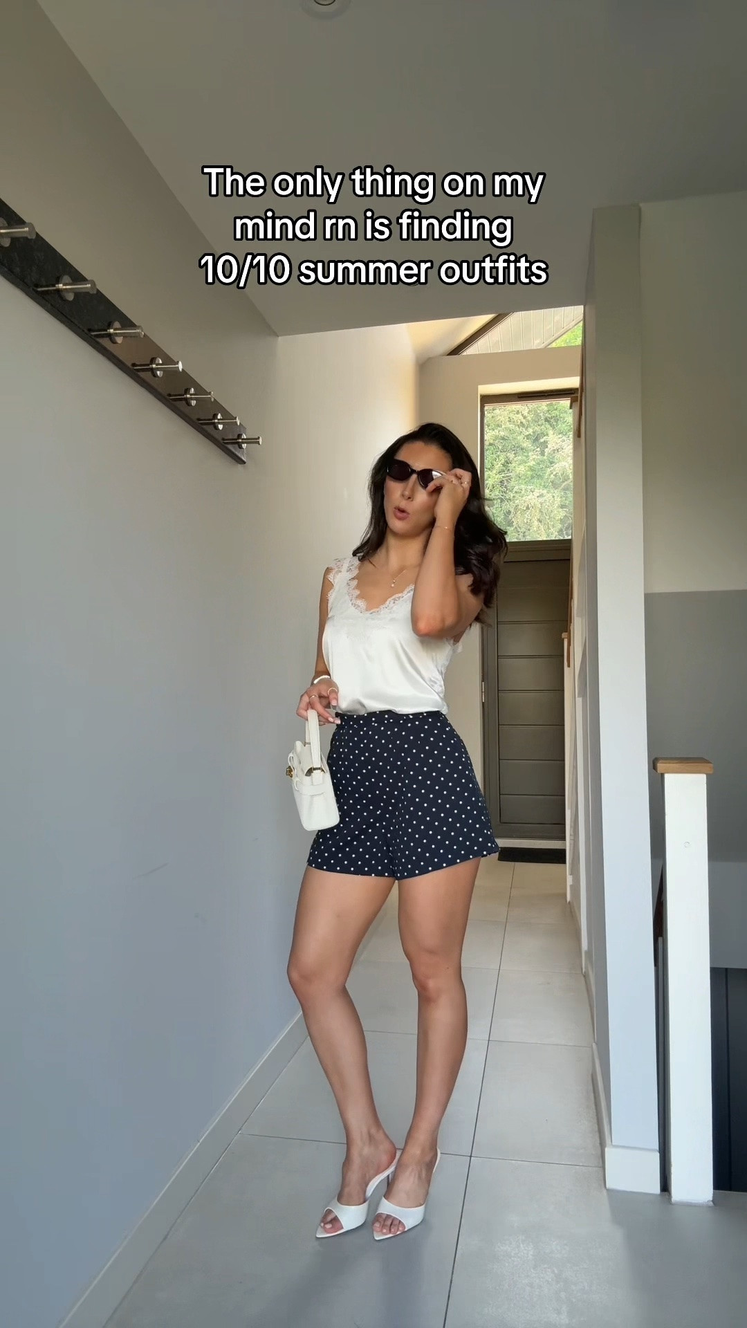 I’m wearing the lace cami in UK 8 - it’s true to size and bra friendly! I wear the shorts in a size small 🤍 summer outfits, polka dots, Odd Muse, summer OOTD, white top

#LTKsummer #LTKeurope #LTKspring