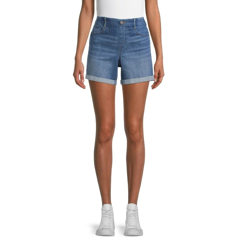 Time and Tru Women's Pull-On Denim Shorts - Walmart.com | Walmart (US)