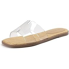 Rihero Women's Dressy Flat Sandals Comfortable Slip On Leather Slide Sandals | Amazon (US)